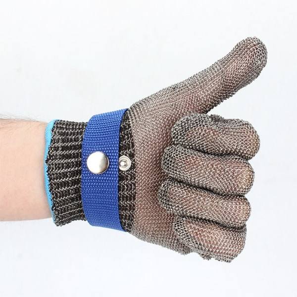 CDQ Håndskar i rustfritt stål, anti-kutt-hansker, klasse 5 anti-kuttbeskyttelse for slaktere, hagearbeid, mesh, S