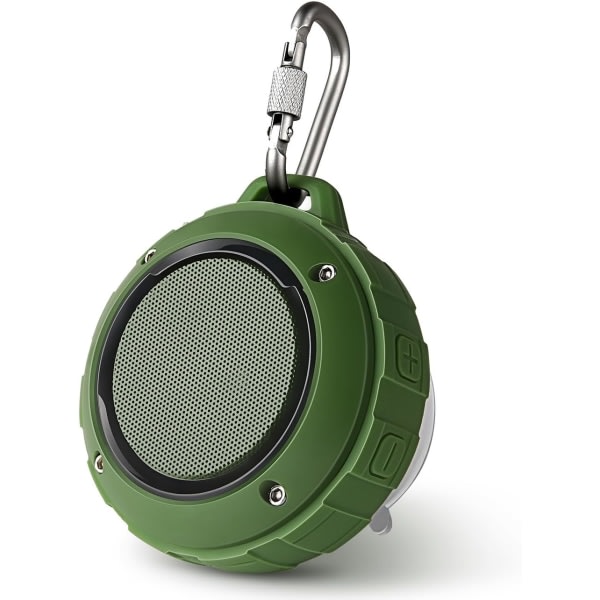 1 pakke grønn vanntät Bluetooth høytalare utendørs, trådløs portabel miniduschresehögtalare med mobiltelefonkort subwoofer for sport, basseng, strand CDQ
