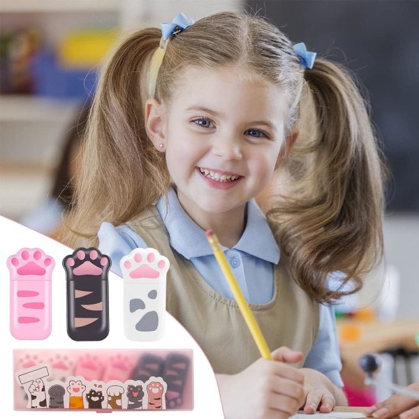 CDQ Korrigeringsrulle Mini söt Kawaii- set, giftfritt skolmaterial för söta flickor, 6 stycken