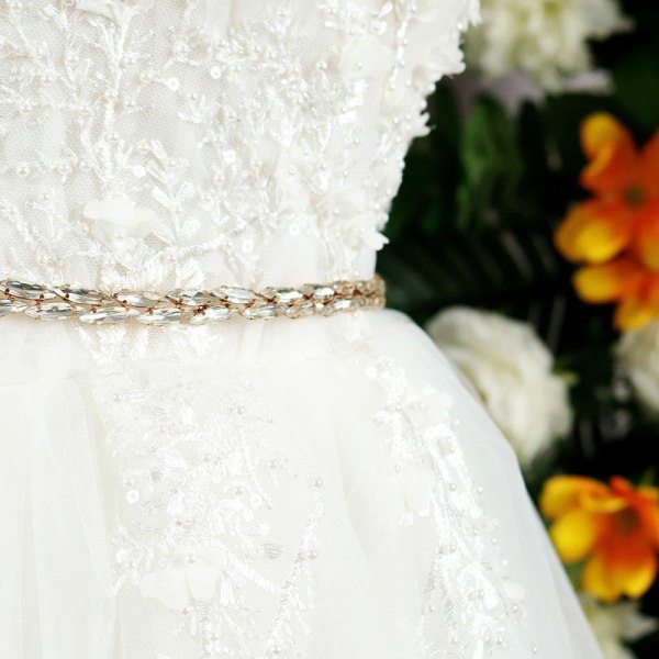 Kjedebelte Brudskj?rp Silver Rhinestone Sash