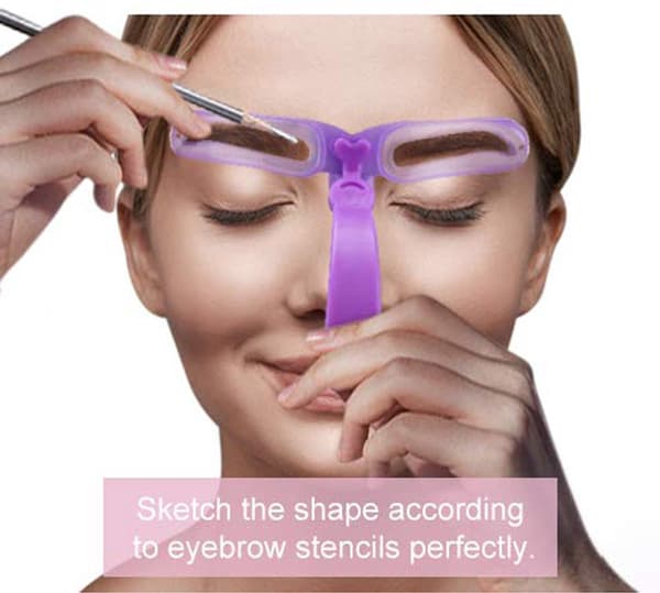Eyebrow Stencil Set - Reusable - Eyebrow Shaping Tool - 8 - Available - Models - With - Handle - Strap
