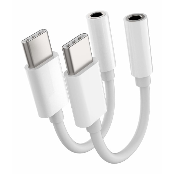 2-pakning, USB C til 3,5 mm hodetelefonuttak