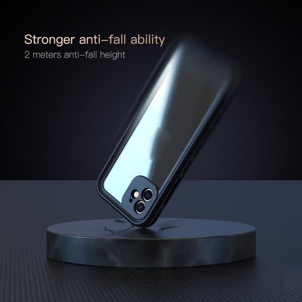 Kompatibel med iPhone, REDPEPPER iPhone 12 Cover 360 Vandtæt IP68 Sort 90