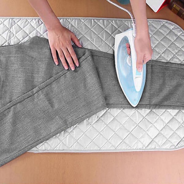 Kompakt bærbar strykematte strykebrett resetork vaskemaskin sølv 60*55cm