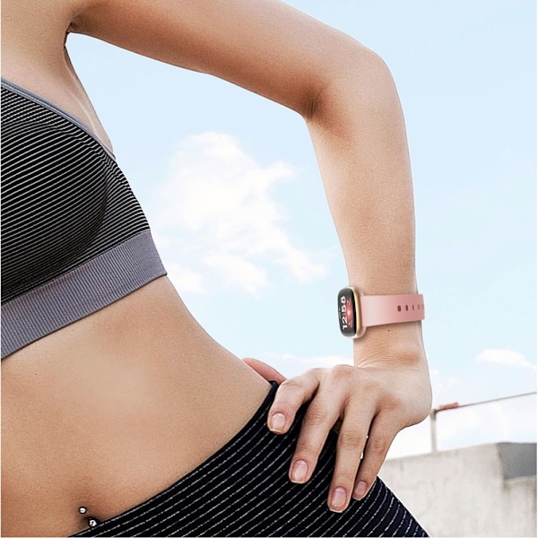 Silikonarmbånd Versa 3/Fitbit Sense - Lys Rosa LightPink LightPink Ljus Rosa