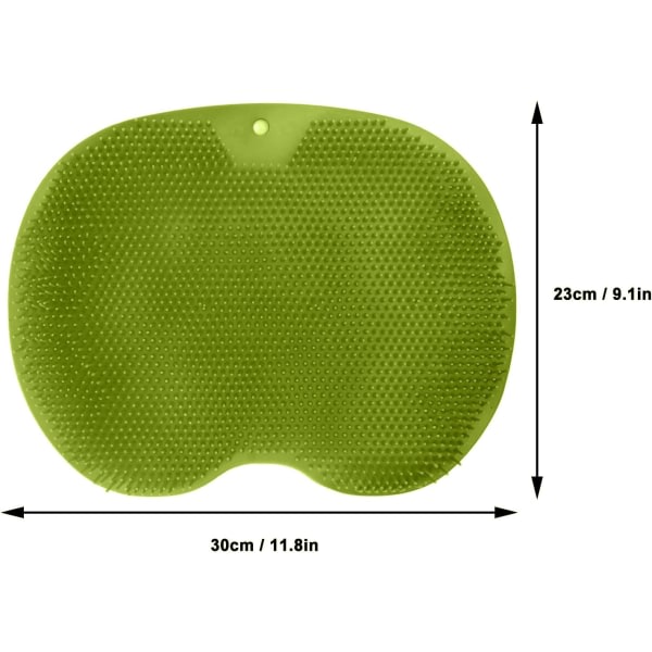 CDQ Duschfot- og ryggskrubber, massagekuddeborste för lat bad med sugkoppar (grønn)