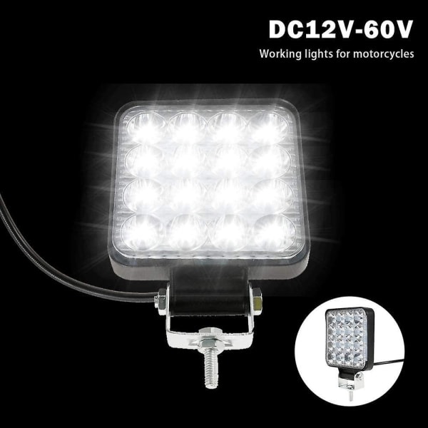 4 stk 48W LED Arbeidslys, 12V Bil LED Spotlight Vanntett IP67, LED Arbeidslys for Bil Lastebil Traktor SUV Båt (4 stk)
