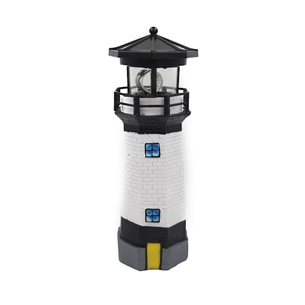 Aurinkokennokäyttöinen LED-majakka, pyörivä, puutarhaan, nurmikolle, terassille, koristeellinen Black