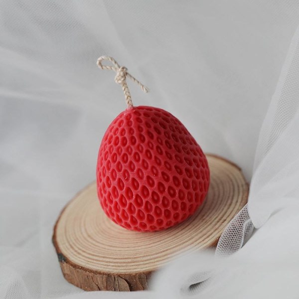 ljusformar ljus stearinljus DIY gjutformar i silikonform MJ13 enkelhål stor jordgubbe