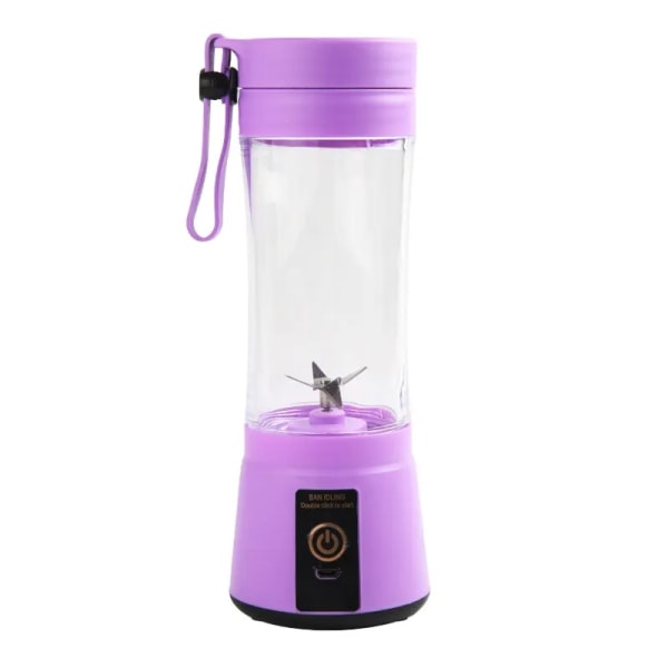 Bärbar fruktjuiceblandare sommar personlig elektrisk miniplaska hem USB 6 blad juicepresskoppmaskin för kök Purple Other