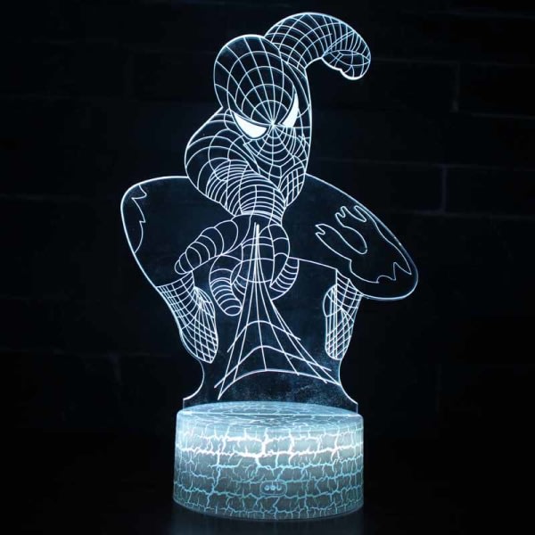Spiderman 3D Nattlampa Marvel Figur Spider Man Nattlampa Spiderman