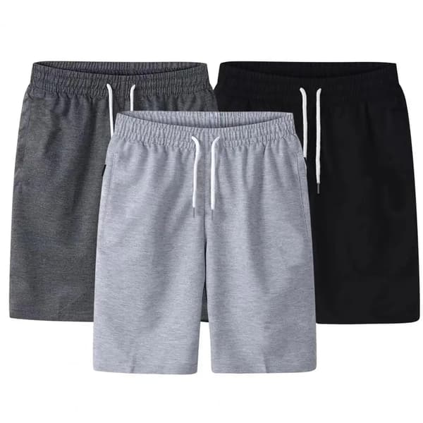 Cargo Shorts Elastisk Midje Tynn Løs Lomme Snøring Cargo Shorts Lysegrå Light Grey 2XL