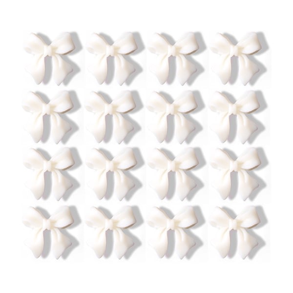 3D Bow Nail Charms til Flatback Nail Art Design, Vit