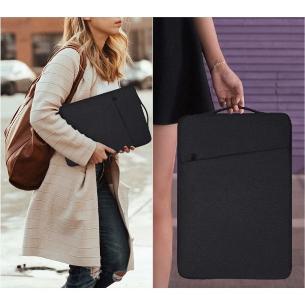 Laptopfodral 14,1 tommer/15,4 tommer canvas Sort_tfrf Sort