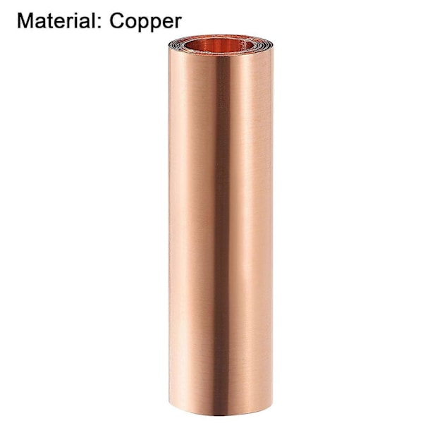 Kopparplåtsrulle, Metallfolieplatta 1000mm x 100mm x 0.01mm