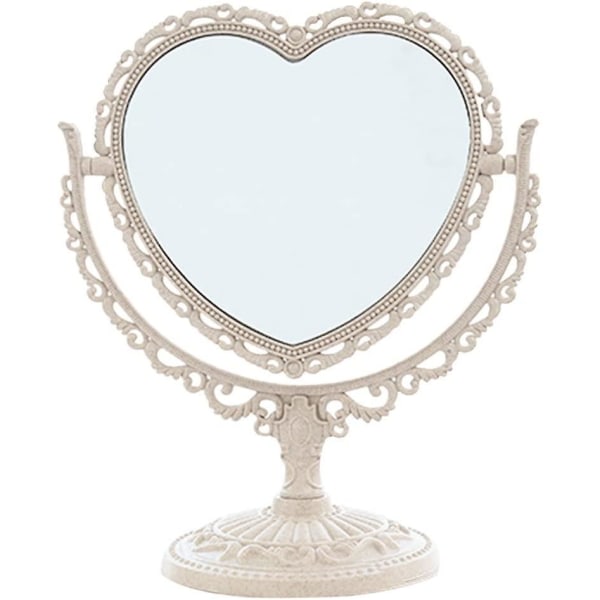 7-tums hjärtformad spegel Sminkspegel för bordsskiva