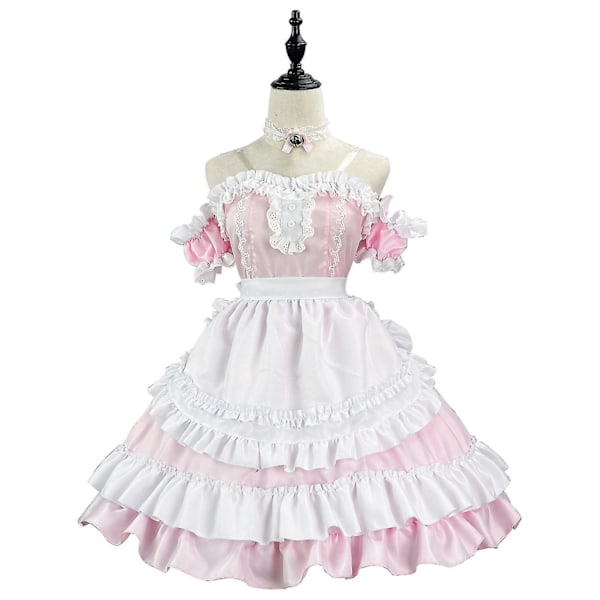 Snabb frakt Dam Sweet Lolita Klänning Viktoriansk Ärmlös Prinsessa Cosplay Kostymer Hemmaklänningar XL