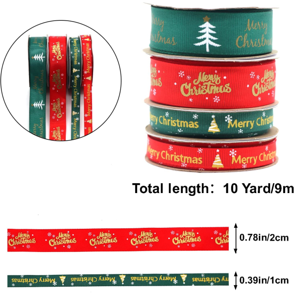 CDQ 4 rullar julband för presentinslagning (10 yard)