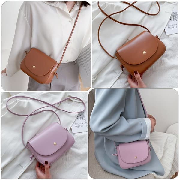 Simple ensfarvede crossbody-tasker til kvinder, hvid white