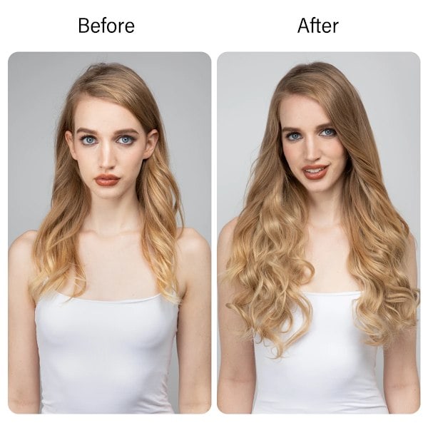 Syntetiska Clip-in Våghårsextensions Ombre Naturligt Svart Blond Rosa En Bit Falskt Hårstycke Fisklinje Falska Hårstycken Ljusbrun 18 tum
