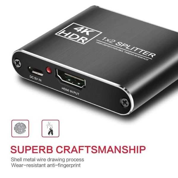 HDMI-splitter, der understøtter 3D 1080p 4K