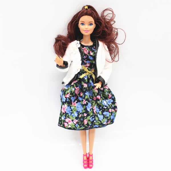 6 stycken 30cm Barbie docka kläder, olika modekläder