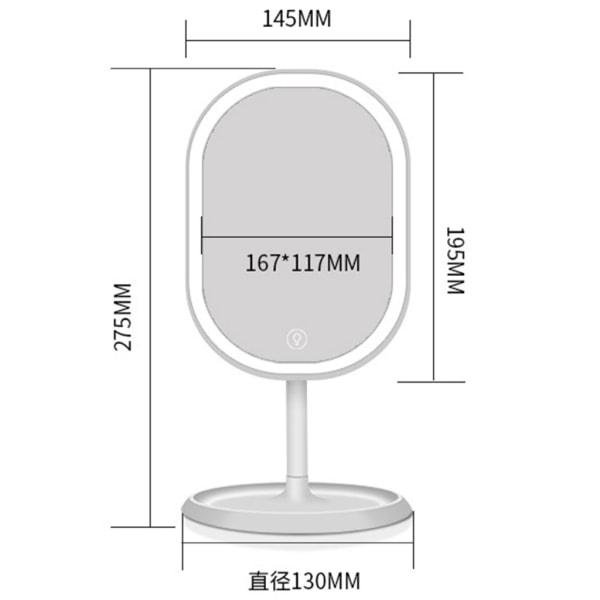 LED-valaisimet Työpöydän Meikkispeili USB Ladattava 180 asteen kierto Kannettava Pinkki