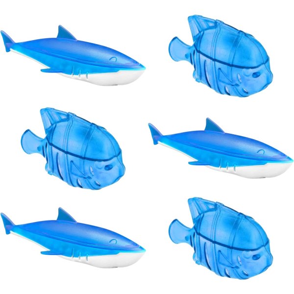 CDQ Rengøringsværktøj til vandtank akvarium rengøring af akvarium (haj + små fisk) 6 stykker