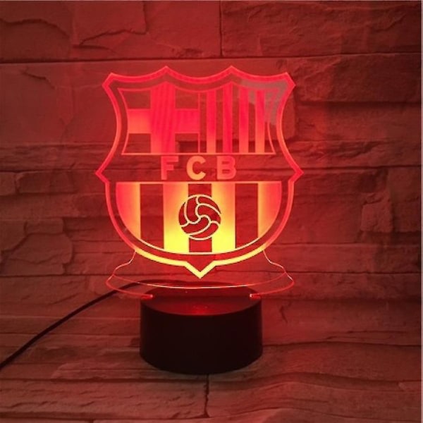 Fc Barcelona USB 3D Anime nattlampe med atmosfære LED bordlampe