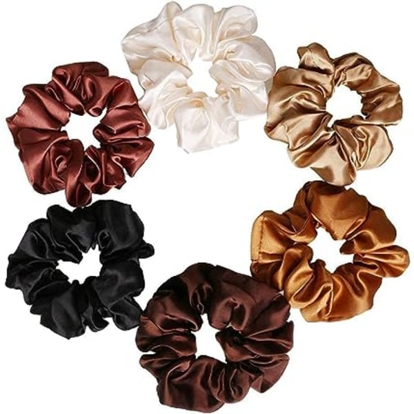 6 kpl Hiuslenkkejä, Satiini Hiuslenkki Scrunchie Hiuslenkki Poninhäntä