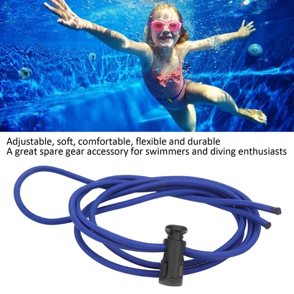 2 st Elastiskt Gummiband Simglasögon Rem Ersättningskit Dykning Snorkling Rem Snöre Justerbart Rep Blå