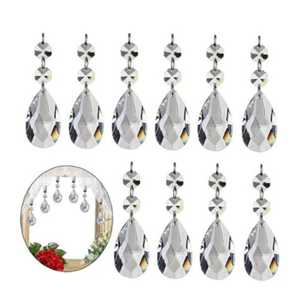 Feililong 12 stycken teardrop kristall smycken hänge glas glaspärla