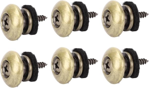 6 stycken gitarrremspännen - Gitarrremsknappar - Slät järnfäste - Ukulele ändstift - Lätt att installera - Antikbrons