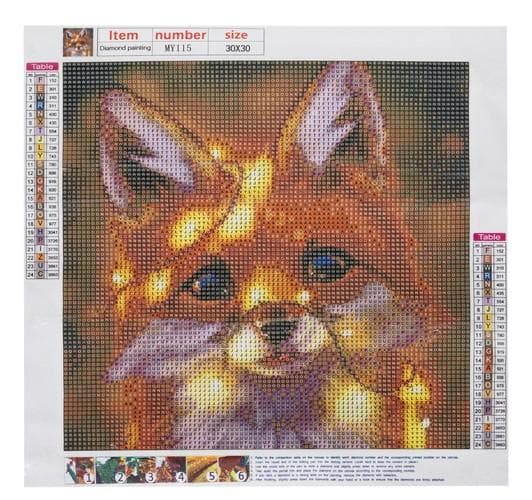 Diamantmaleri / Diamantmaleri - 30x30cm - Ræv