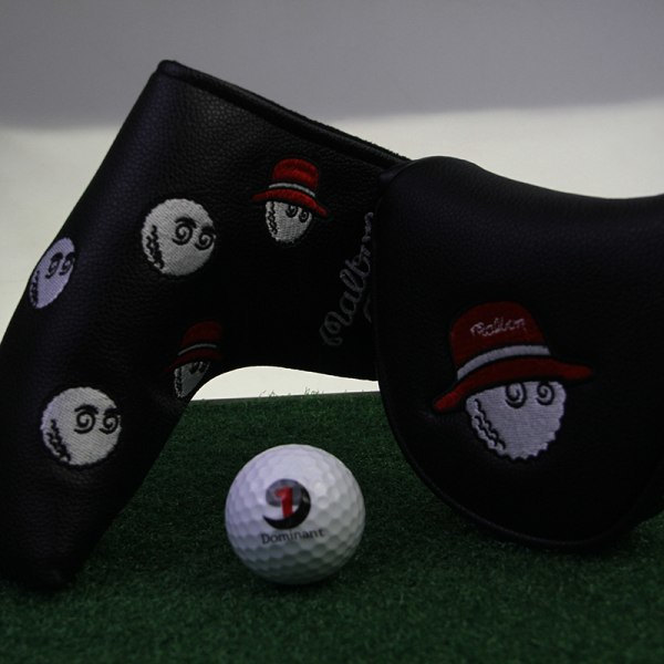 CDQ Magnetisk stængning PU Läder Golf Putter Head Cover Brun A