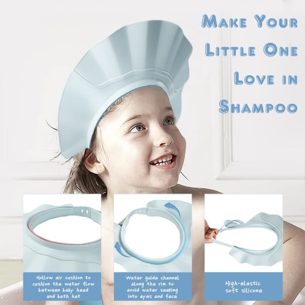 Baby Shower Cap, Justerbar Silikon Baby Shower Head Cap,