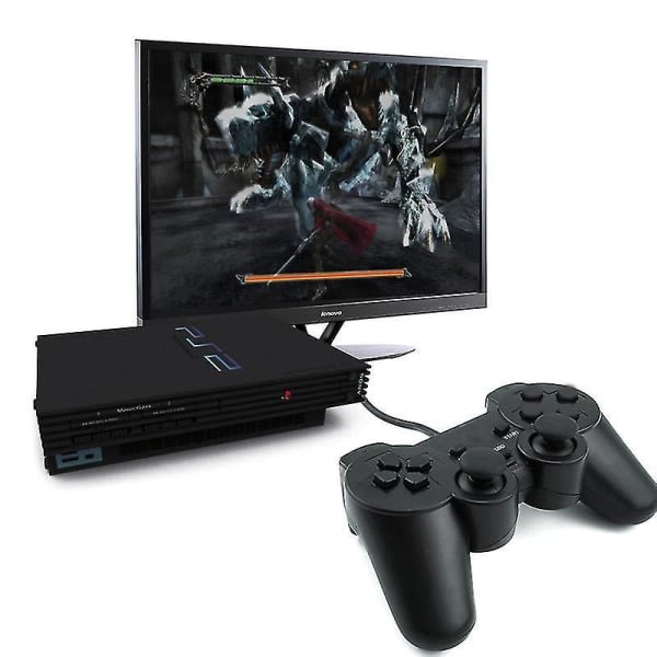 Ps2 handkontroll för Sony Playstation 2 Svart SQBB