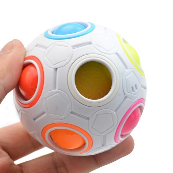 Barn Vuxen Magic Cube Rainbow Pusselbollar Pedagogisk leksak Kid White onesize