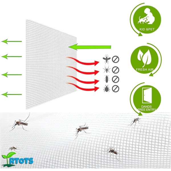 Myggnätsfönster 120 x 130 cm Myggnätsdörr Magnetisk Myggnätsdörr Automatisk stängning för barn och husdjur【Svart】