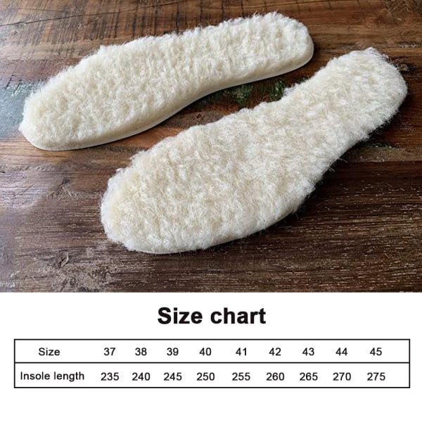 Fårskinnsinnersulor för stövlar - Varm tjock fluffig lammullsinsats 42