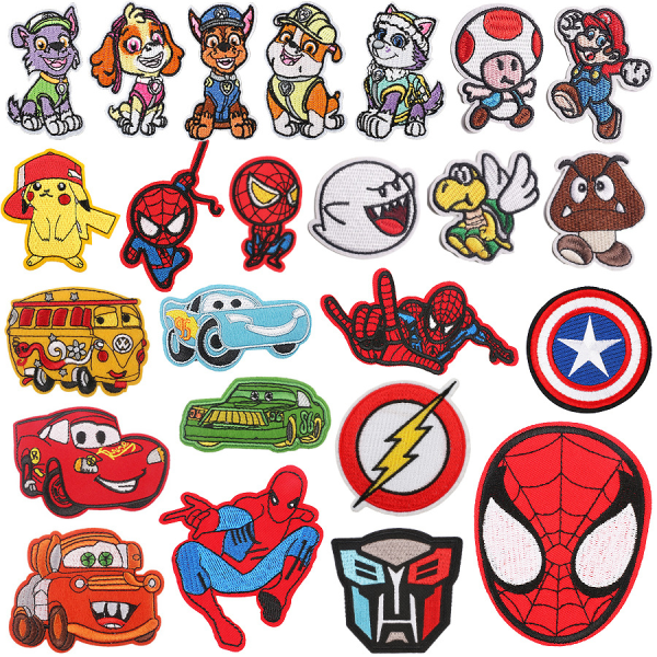 24 stk. Wangwang Team broderede strygemærker Marvel Character Patch Stickers CDQ