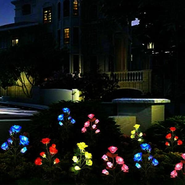 Ros Solcellslampor Blomma LED-lampa ROSA pink