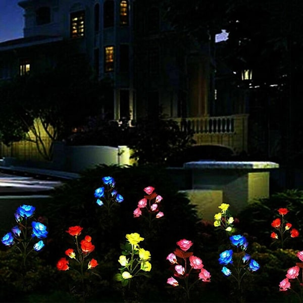 Rose Solcellelamper Blomma LED-lampe GUL yellow