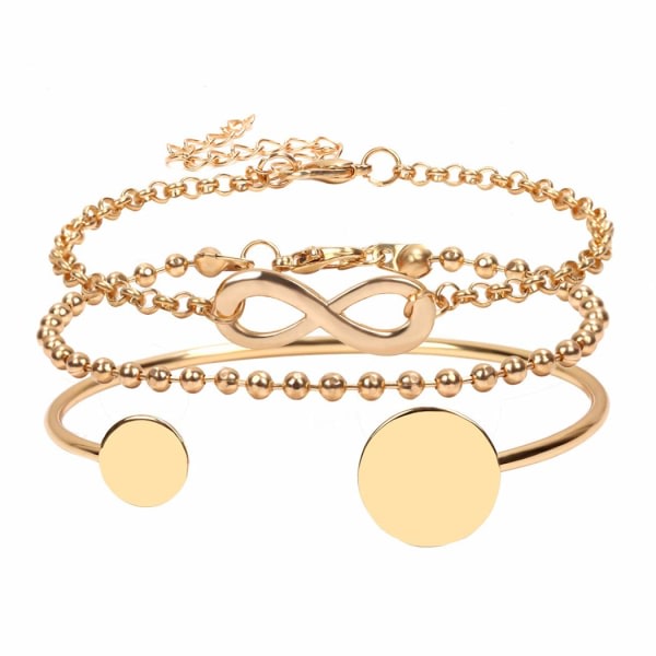 Fdesigner Mode Armband Guld Vänskap Handsmycken Guld Mynt Manschett armring Infinity Hand Chain Wrap Armbånd for kvinner