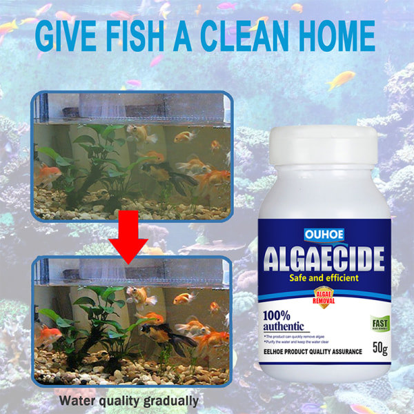 CDQ Akvarie Algemiddel Vand Alger Kontrol Fisk Tank Mos Fjerner