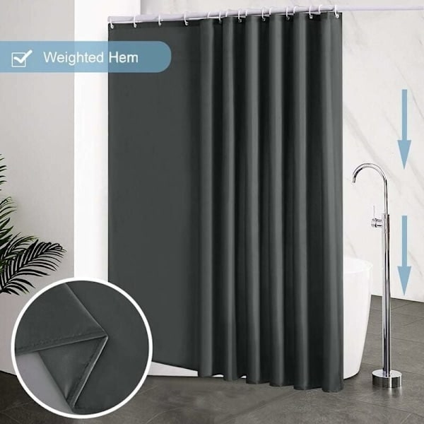 Extra Stort Tyngd Duschdraperi 240x200 cm, 16 Krokar, Mögelresistent[JSR]