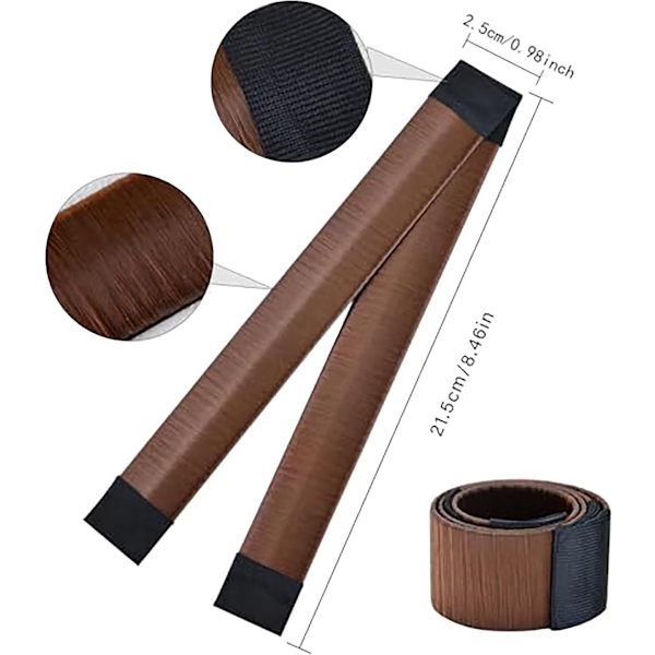 Hårsmultring, DIY Hårsmultring-styler for langt hår, lysebrun, 3-pakning