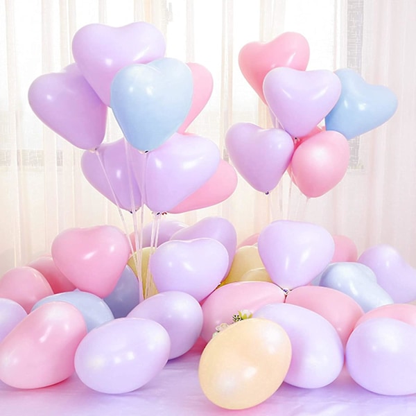 Valentinsdag Balloner 50 stk Hjerteballoner 10 tommer Balloner til Bryllupsdekoration Fødselsdag eller Jubilæumsdekoration