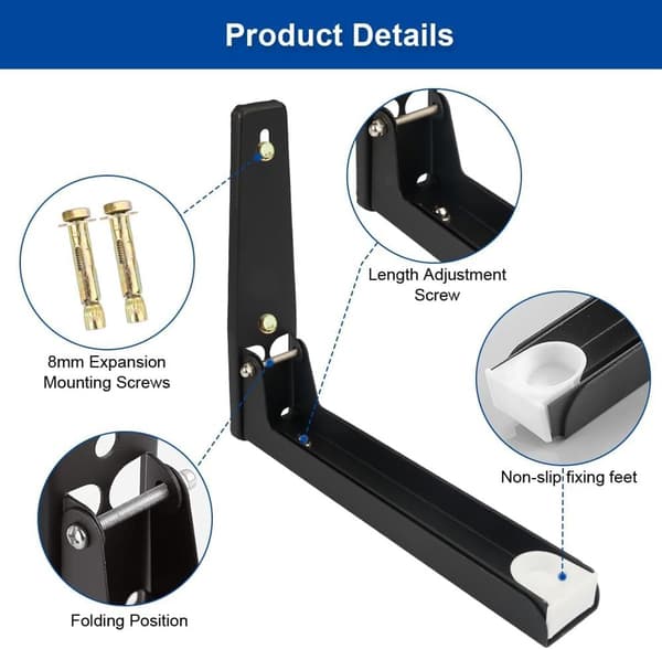 st - Microwave Brackets - Stainless - Steel - Adjustable - Wall Mount - Microwave Oven - Microwave Rack - Microwave Mount - Microwave Support