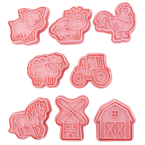 CDQ Rural Animal Form Set -8 delar - Rural Animal Printed Relief